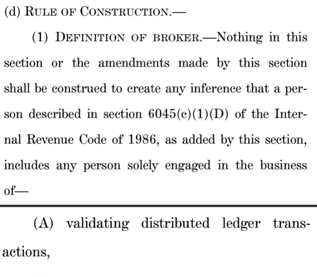 Lummis amendment text showing Rule of Construction and definition of broker